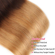 1B/4/27 Three Tone Brazilian Straight Human Hair 4 Bundles Virgin Hair Weave