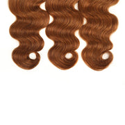 Body Wave Bundles With Closure Remy Human Hair 3 bundles with 4*4 Lace Closure Ombre Brown Color T1B/30