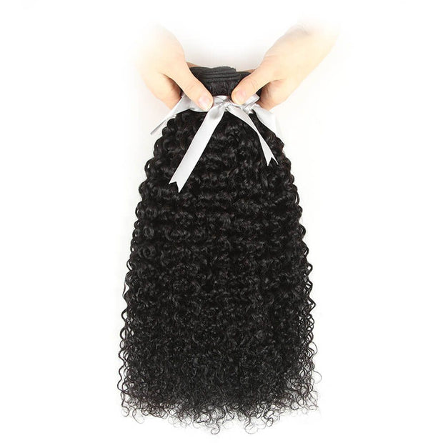 Remy Jerry Curly  Human Hair With 4x4 Lace Closure