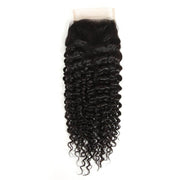 Remy Jerry Curly  Human Hair With 4x4 Lace Closure