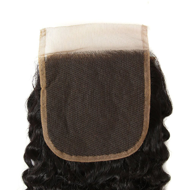 Remy Jerry Curly  Human Hair With 4x4 Lace Closure