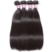 Brazilian Straight Virgin Hair 4 Bundles 10A Grade Unprocessed 100% Human Hair Weave Natural Black Color