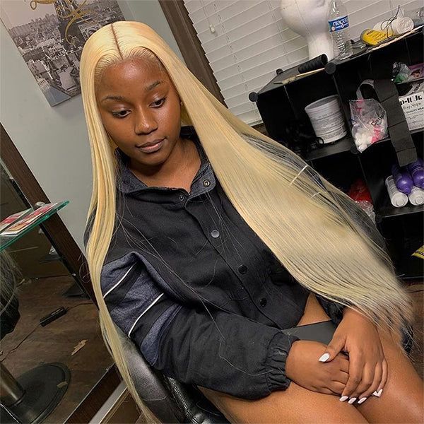 613 Honey Blonde 13X4 HD Lace Front Wig Straight Human Hair wigs For Women Barbie Style