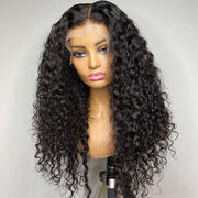 $100 OFF|14-22 Inches Water Wave HD Lace Wig Pre-plucked Pre Bleached Human Hair Wigs