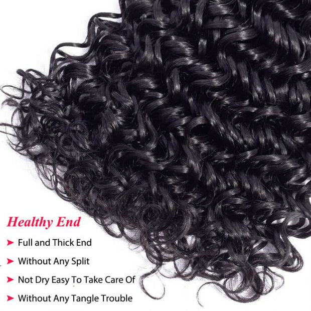 Brazilian Water Wave Human Hair 4 Bundles 10A High Quality Natural Black Color Unprocessed Virgin Hair Weave