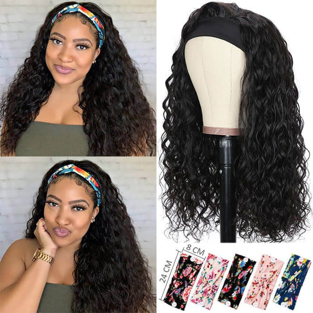 100% Human Hair Headband Wigs, Effortless and Convenient Install Headband Half Wig