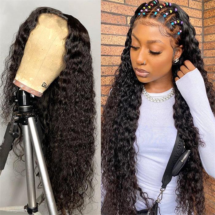 Water Wave 13x4/13x6 HD Lace Frontal Wig Natural Pre Plucked Headline 100% Virgin Human Hair Wigs